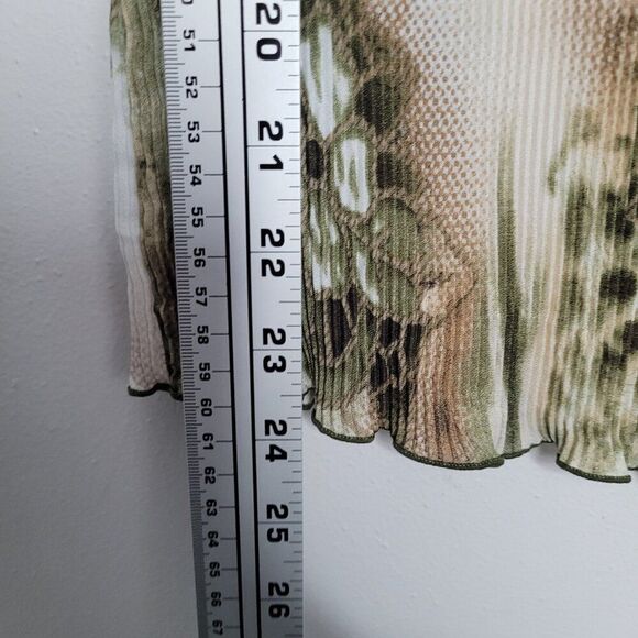 Vintage y2k brown green cream grunge fairy crinkle stretch rustic top size xl - Picture 6 of 6